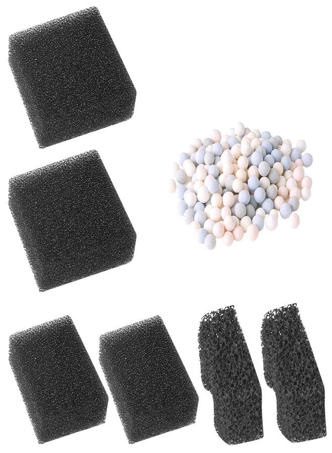 FEDOUR Replacement Aquarium Filter Media for HP-138, 2Pcs Biochemical Cotton, 2Pcs Activated Carbon Cotton, 1 Pack Ceramic Balls - Image 1